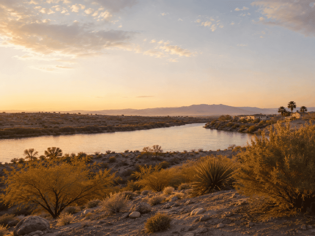 Editorial Arizona desert and river landscape for Rahnema Law's Bullhead City probate attorney service page