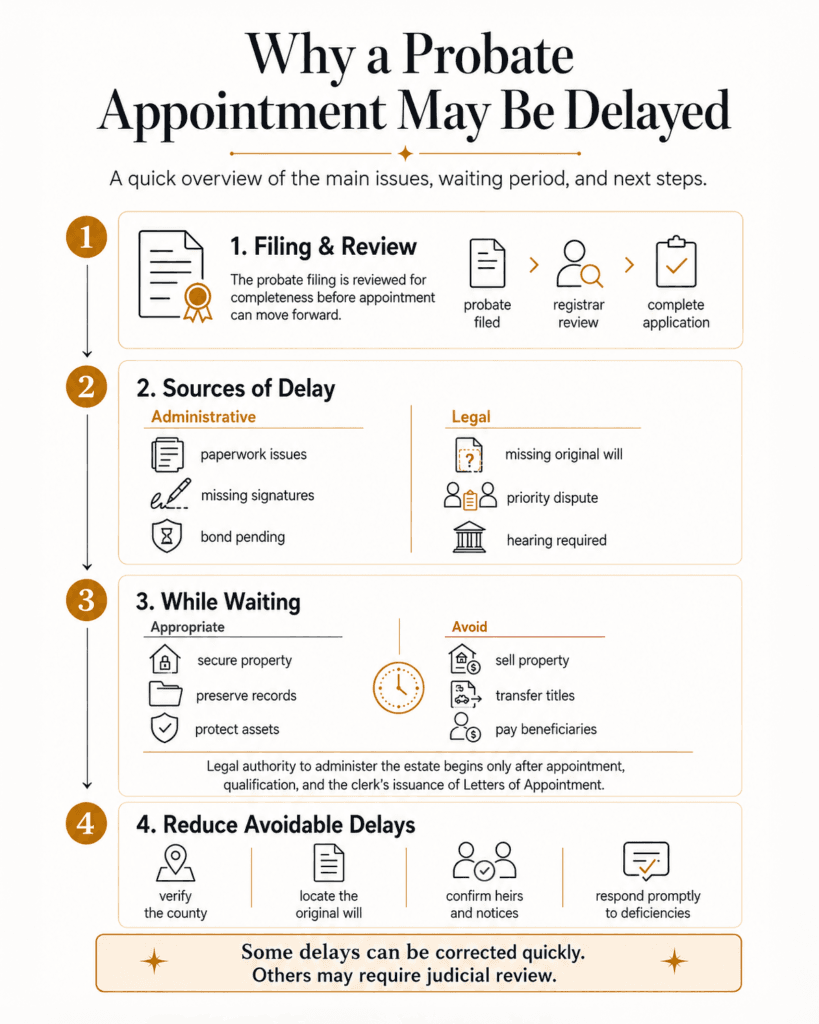 Overview of what a nominated Arizona personal representative can do before appointment and which actions require court authority.