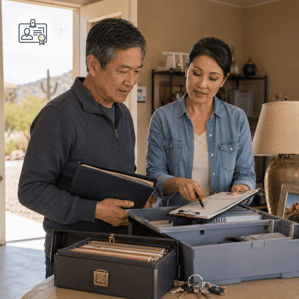 Letters, estate records, inventory and closing documents representing an Arizona personal representative’s duties.