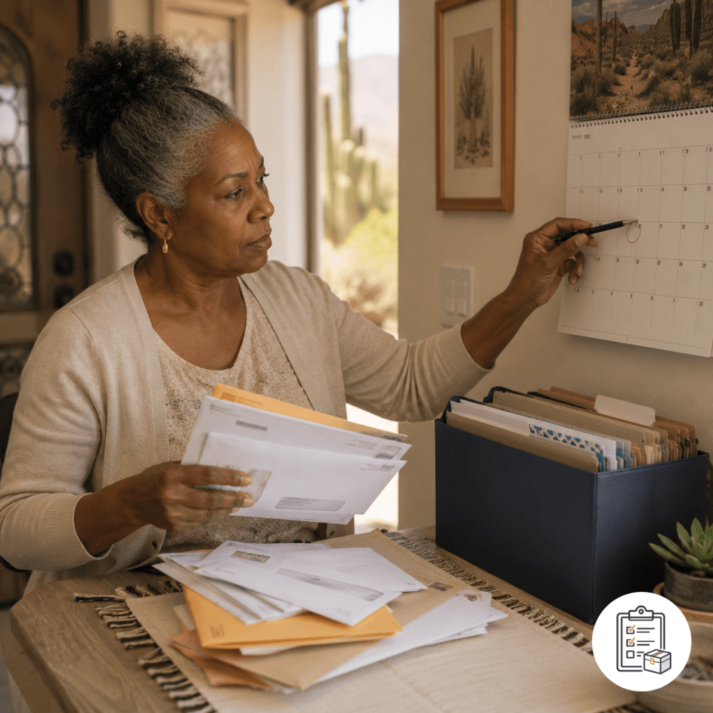 Editorial probate timeline showing publication, direct notice, creditor deadlines, claim review and estate distribution.
