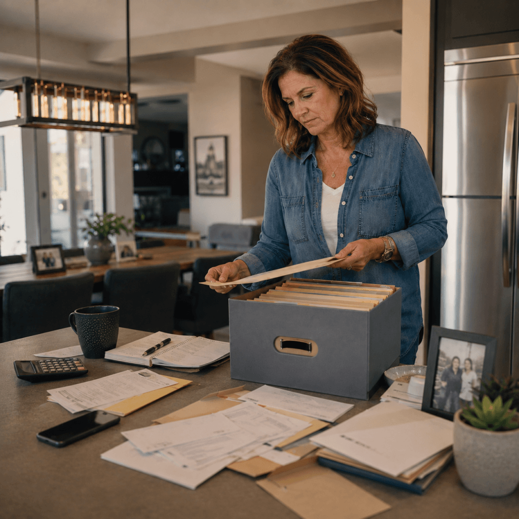Organized estate documents arranged as a roadmap through the stages of Arizona probate administration.