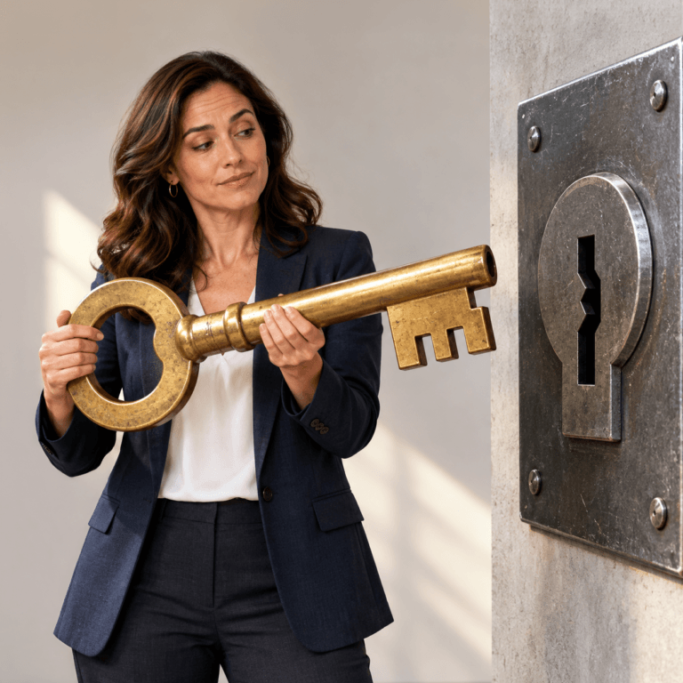 Oversized key at an Arizona lock, representing out-of-state estate authority that may need Arizona Proof of Authority.